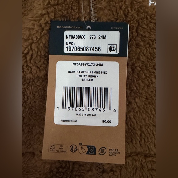 The North Face Baby Campshire One-Piece
18-24M NWT Brown - Picture 4 of 7